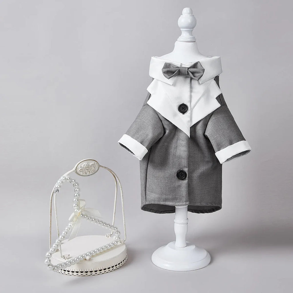 Chinese style four-legged wedding suit for dogs in polyester fabric