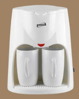 Automatic American coffee machine 230V 500W dual cup black model with two 180ml cups and spoon