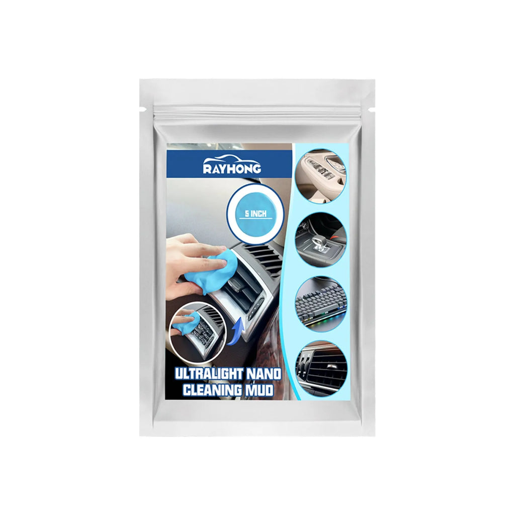 A 15cm by 10cm slab of soft grey cleaning putty for dust removal from car vents and gaps.