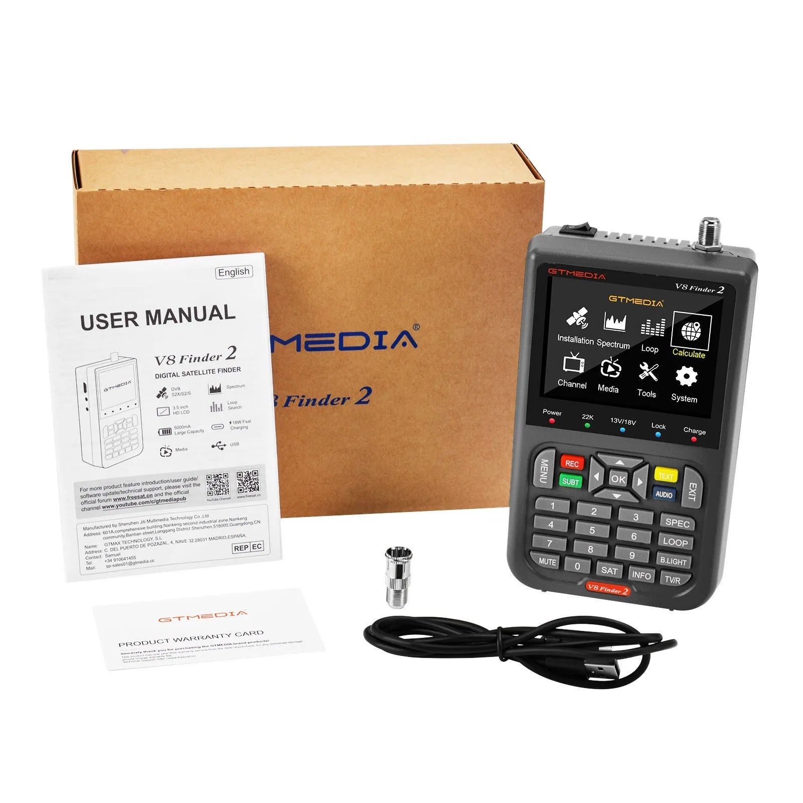 Plastic star searching instrument with 1920x1080 resolution, lightweight 0.6kg design, charging cable and manual included