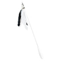 Telescopic cat fishing rod toy extended to 80cm with goose feather end and removable pen attachment