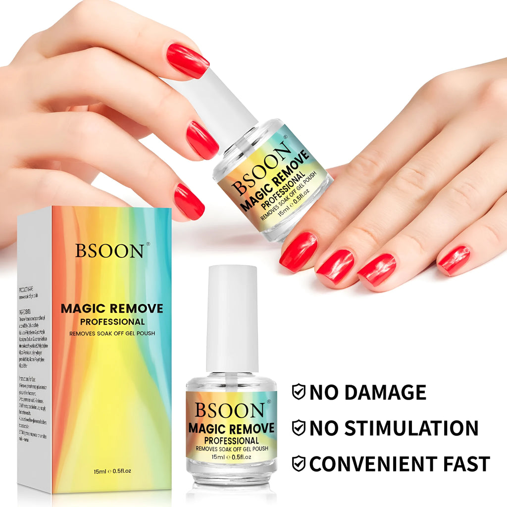 Nail dispergator 15ml bottle and cotton cloth for removing fake nails and nail polish