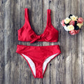 Polyester bikini set with bra and panties in five colour options