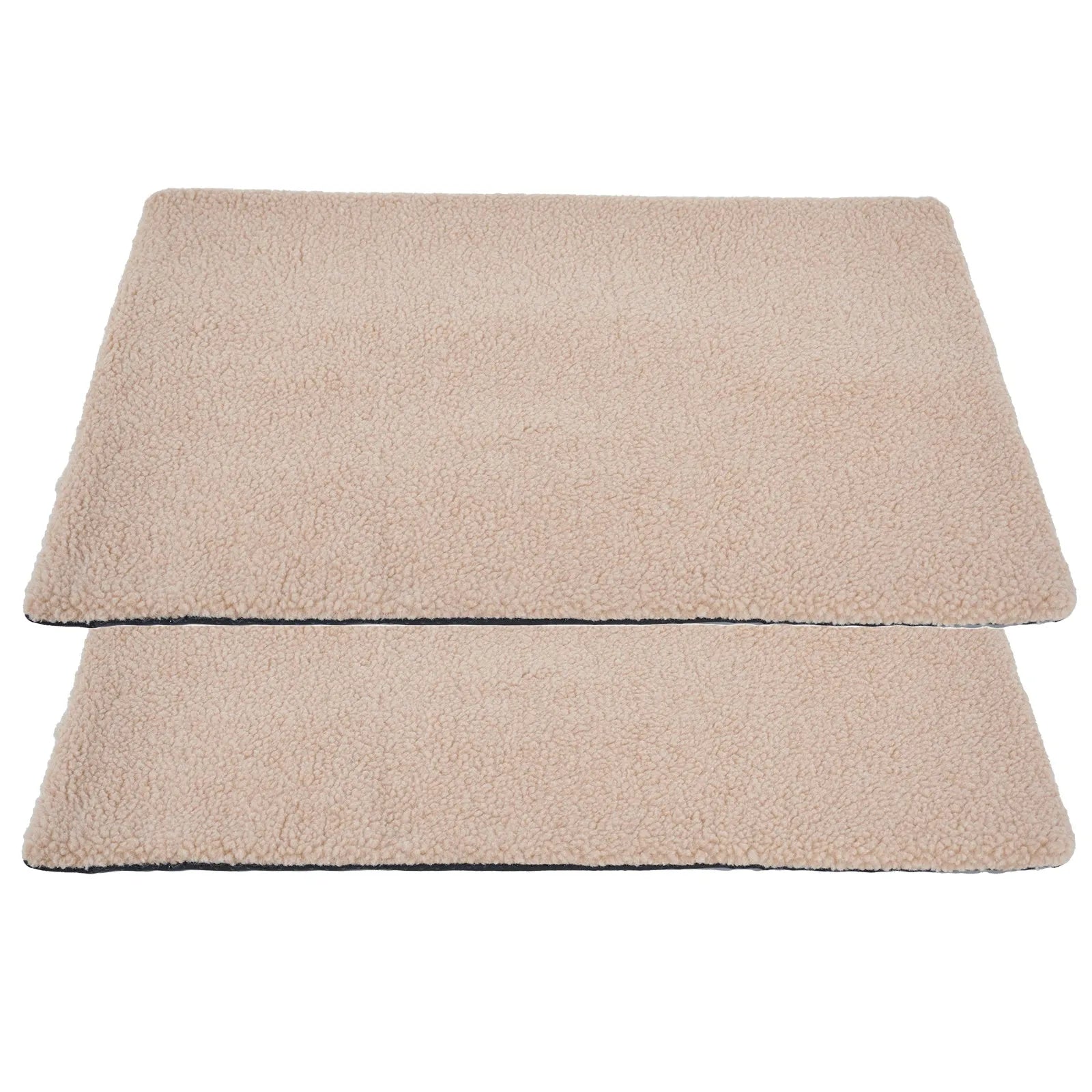 Self heating pet pad for cats in plush material showing size options and colour variations
