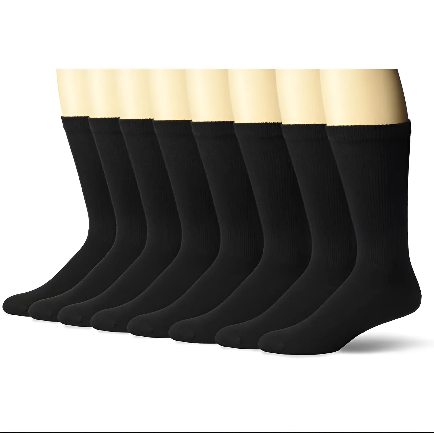 Mid-calf sports buffer socks in black, white, and grey colours with sweat absorption properties