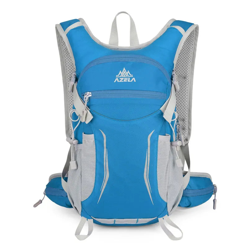 AZELA Lightweight Hydration Backpack with breathable mesh back panel in outdoor setting