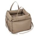 Portable cloth car kennel for cats measuring 55x50x45cm in brown colour variant