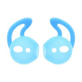 Set of silicone earplug sleeves for Apple AirPods in black, blue, red, transparent, and white colours.