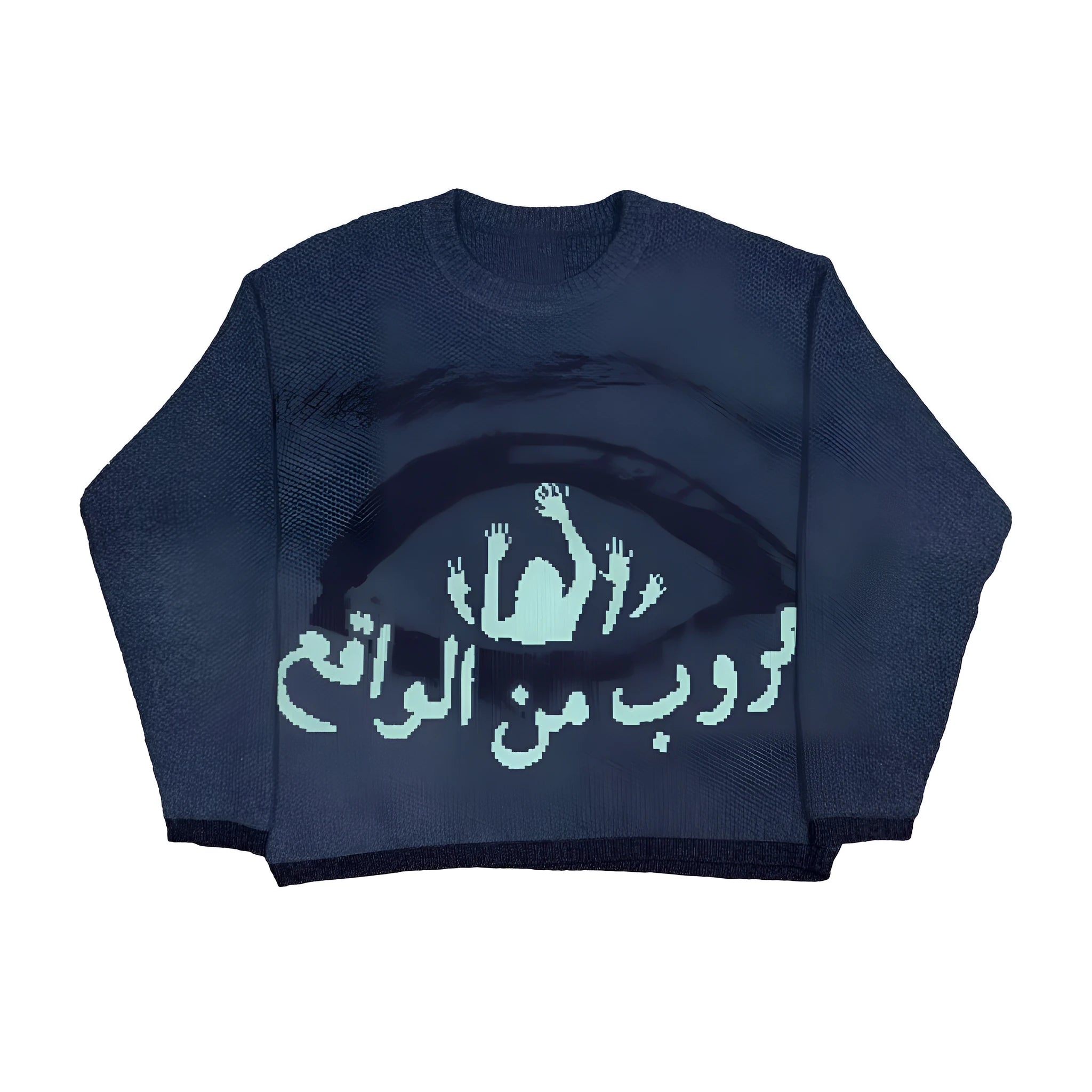 Men's thick viscose fibre printed sweater with abstract pattern and loose European style fit