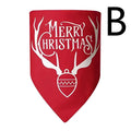 Red and green printed double-layer polyester triangle dog bandana on festive background, L size 70x48x48cm