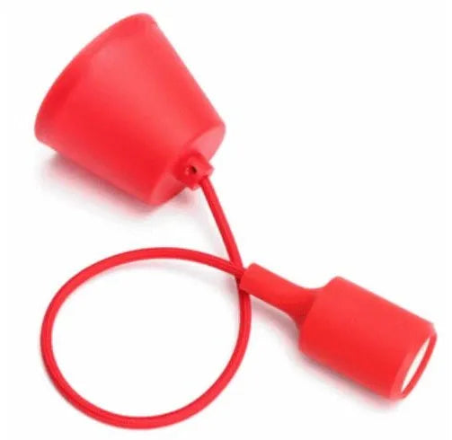Silicone pendant lamp holder adaptor with 50cm cable for E26/E27 bulbs in multiple colours