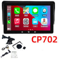 7-inch wireless CarPlay display with suction cup mount and cigarette lighter power cable
