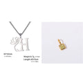 Stainless steel cross chain necklace with a single pendant in a gold or silver electroplated finish.