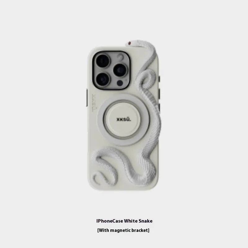 Black leather full-coverage protective case for an Apple iPhone showing front and back
