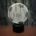 3D football night light showing colour-changing acrylic sheet on black ABS base.