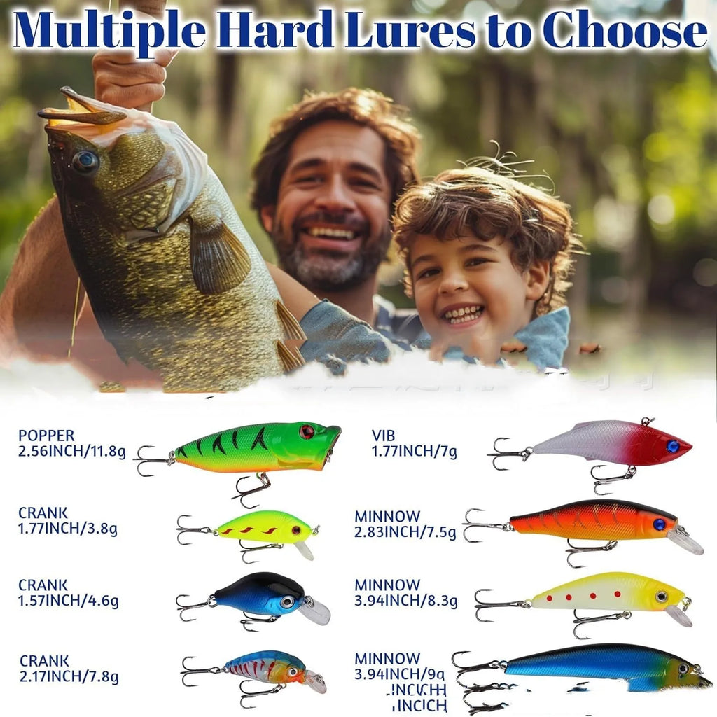 Christmas fishing advent calendar with 24 pockets and pre-filled fish gear set