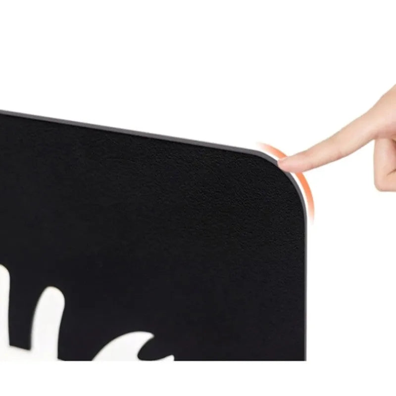 White and black thick steel plate bookend with six-hole pen holder and rounded corners