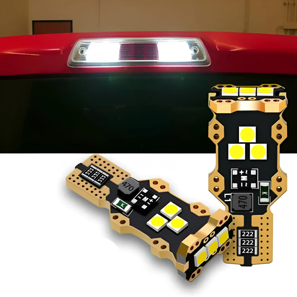 T15 automotive reverse light bulb with white PVC construction