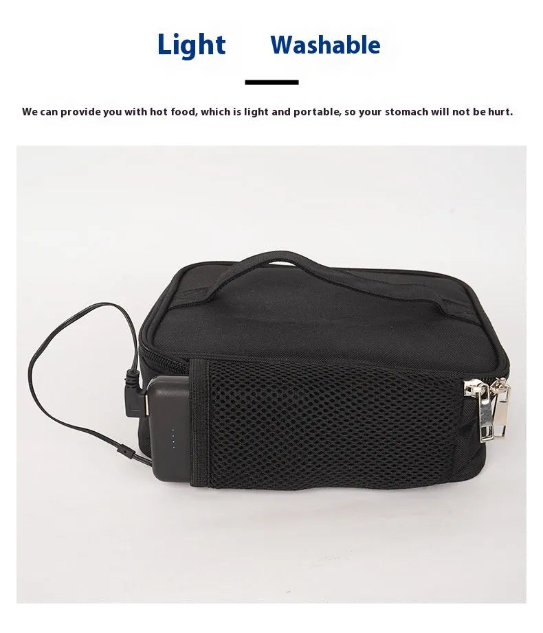 USB heating lunch thermal bag with oxford cloth construction and car power supply option