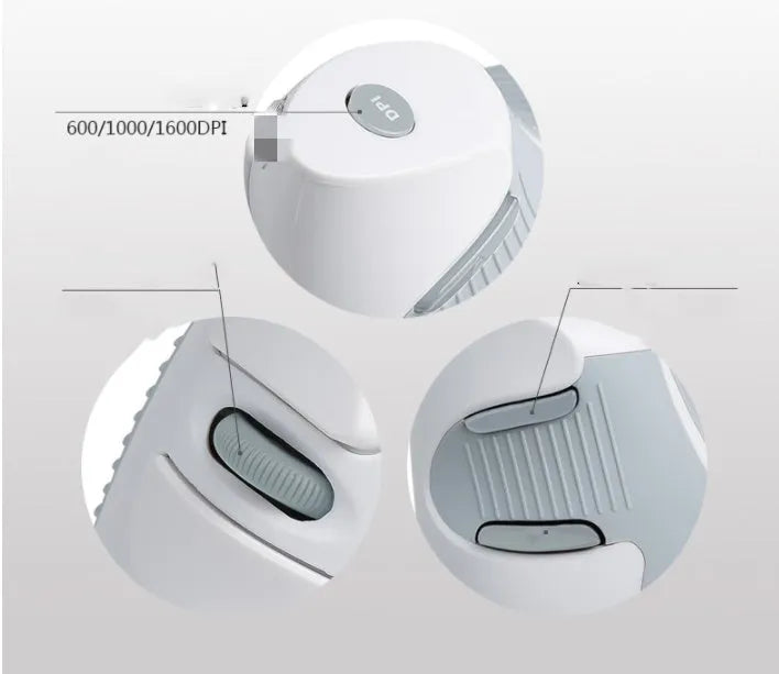 Black M618 wireless vertical ergonomic mouse on a desk next to a laptop, showing its contoured shape and scroll wheel.