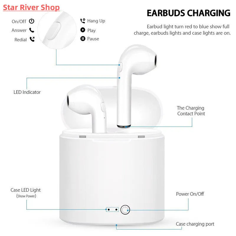 Universal black Bluetooth wireless headphones semi-in-ear gaming headset plastic construction plain design