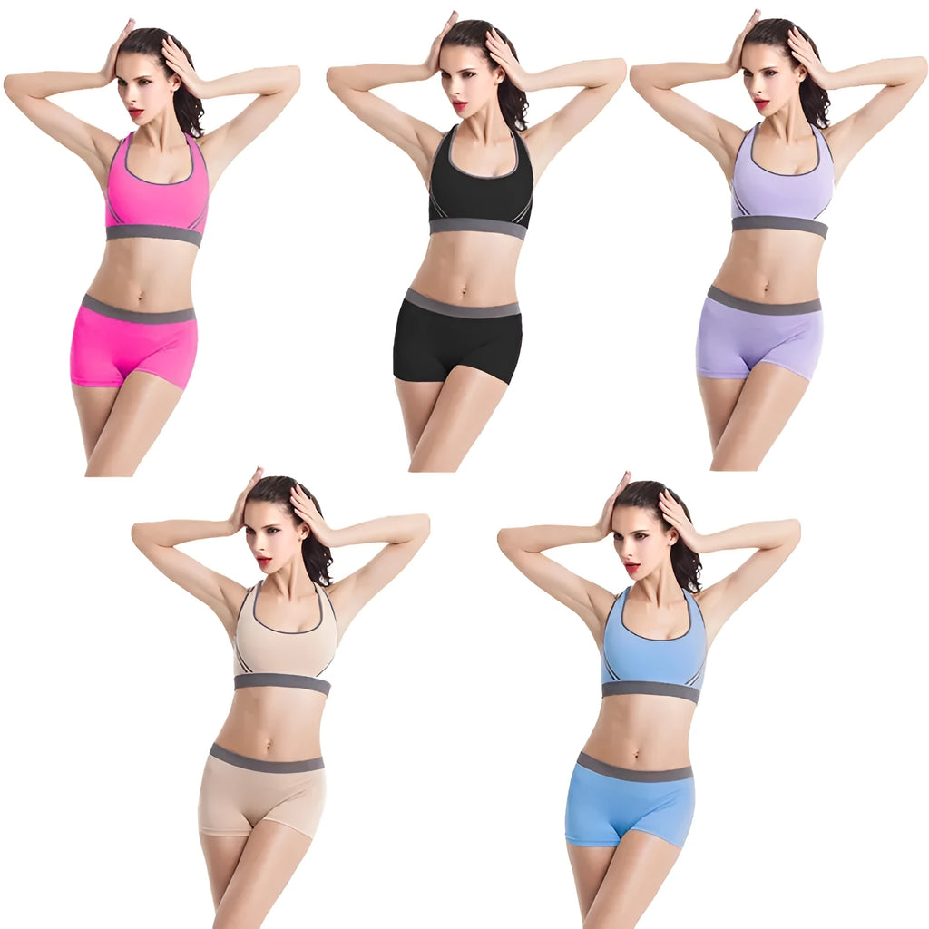 Women's shockproof seamless sports bra in black with fixed double shoulder straps and rear buckle