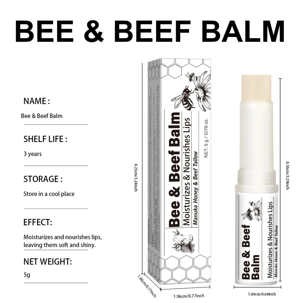 Beef fat lip balm tube with organic butter, 83mm length, FP-B020 colour