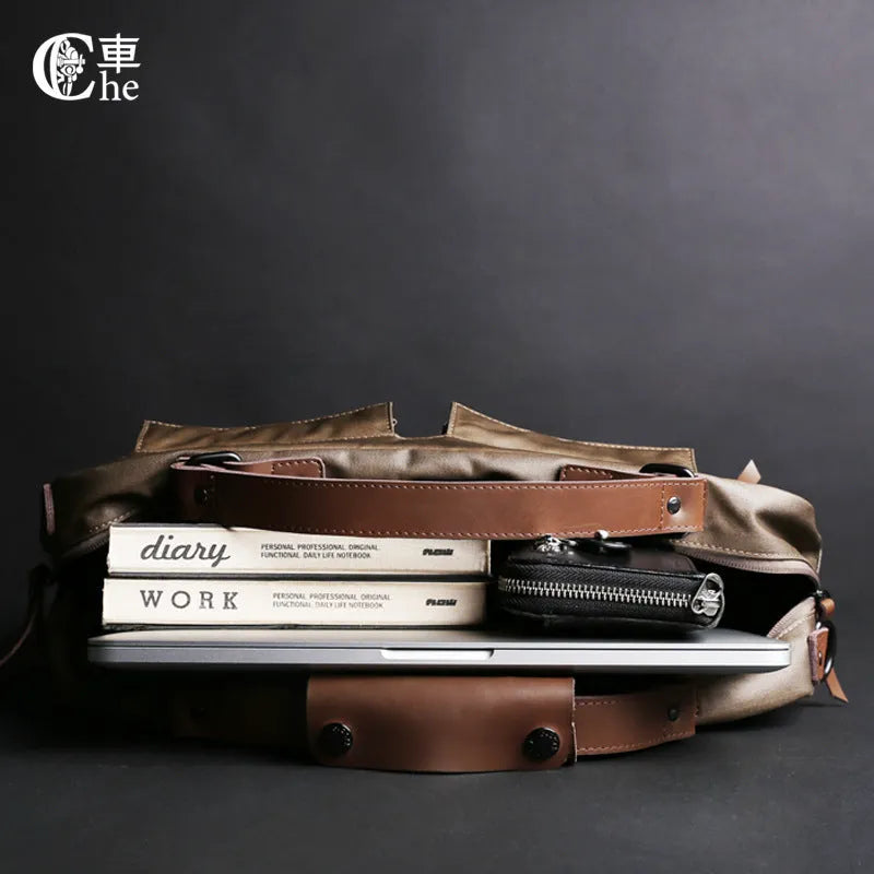 Dpark single shoulder strap laptop bag for 14 or 15 inch Lenovo computers in black, brown, or khaki