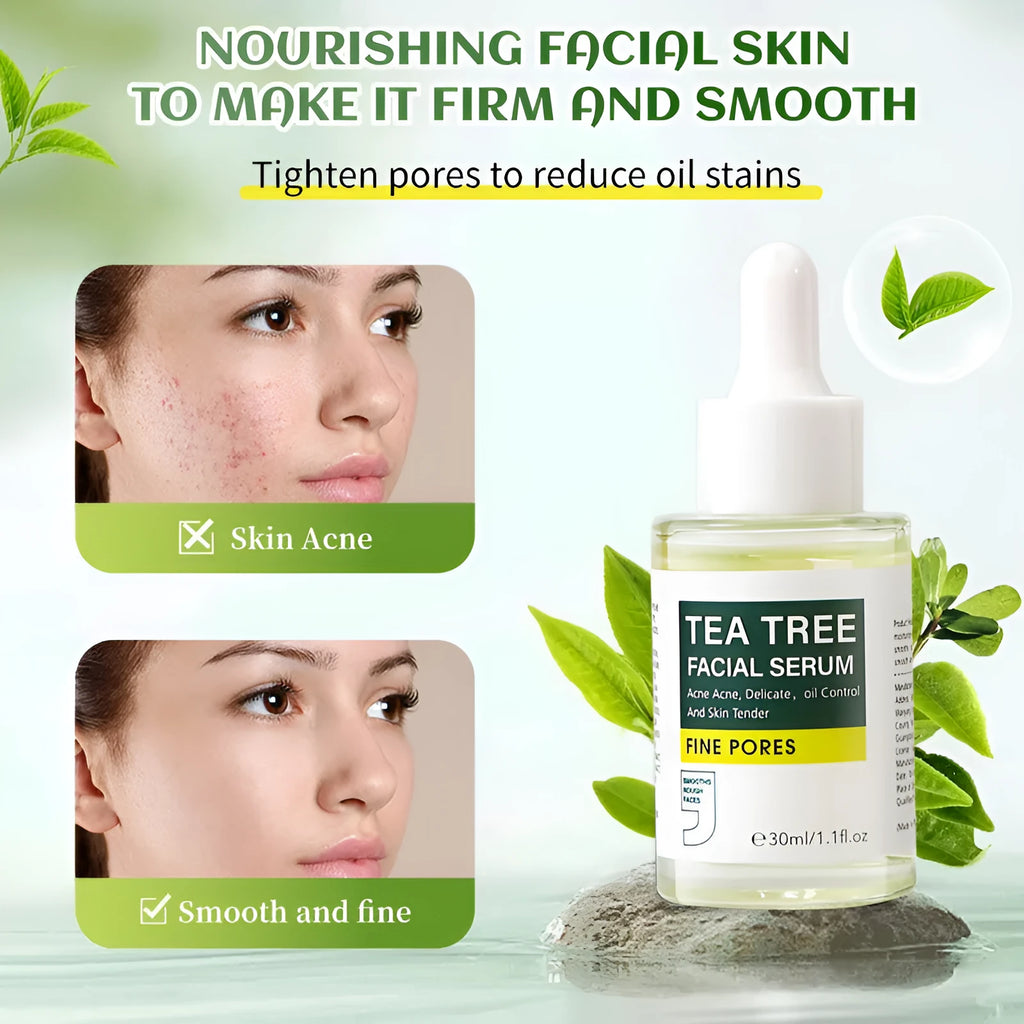 Tea Tree Facial Serum 30ml bottle nourishing moisturising facial liquid for all skin types