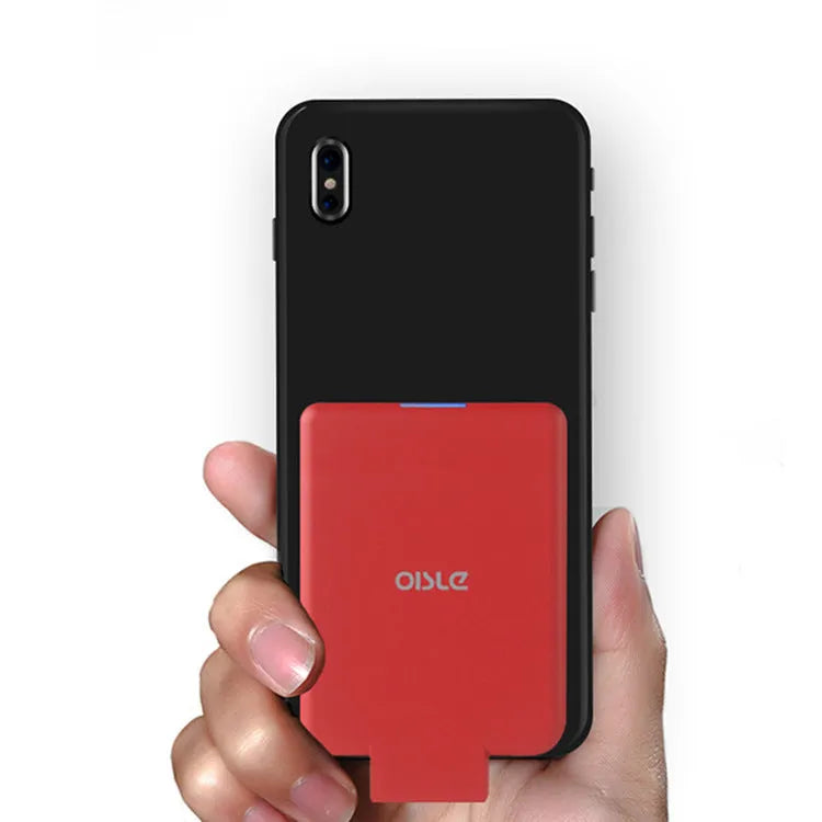 Slim 4500mAh back clip battery for iPhone Android Type-C phones in black, white, blue, pink, red
