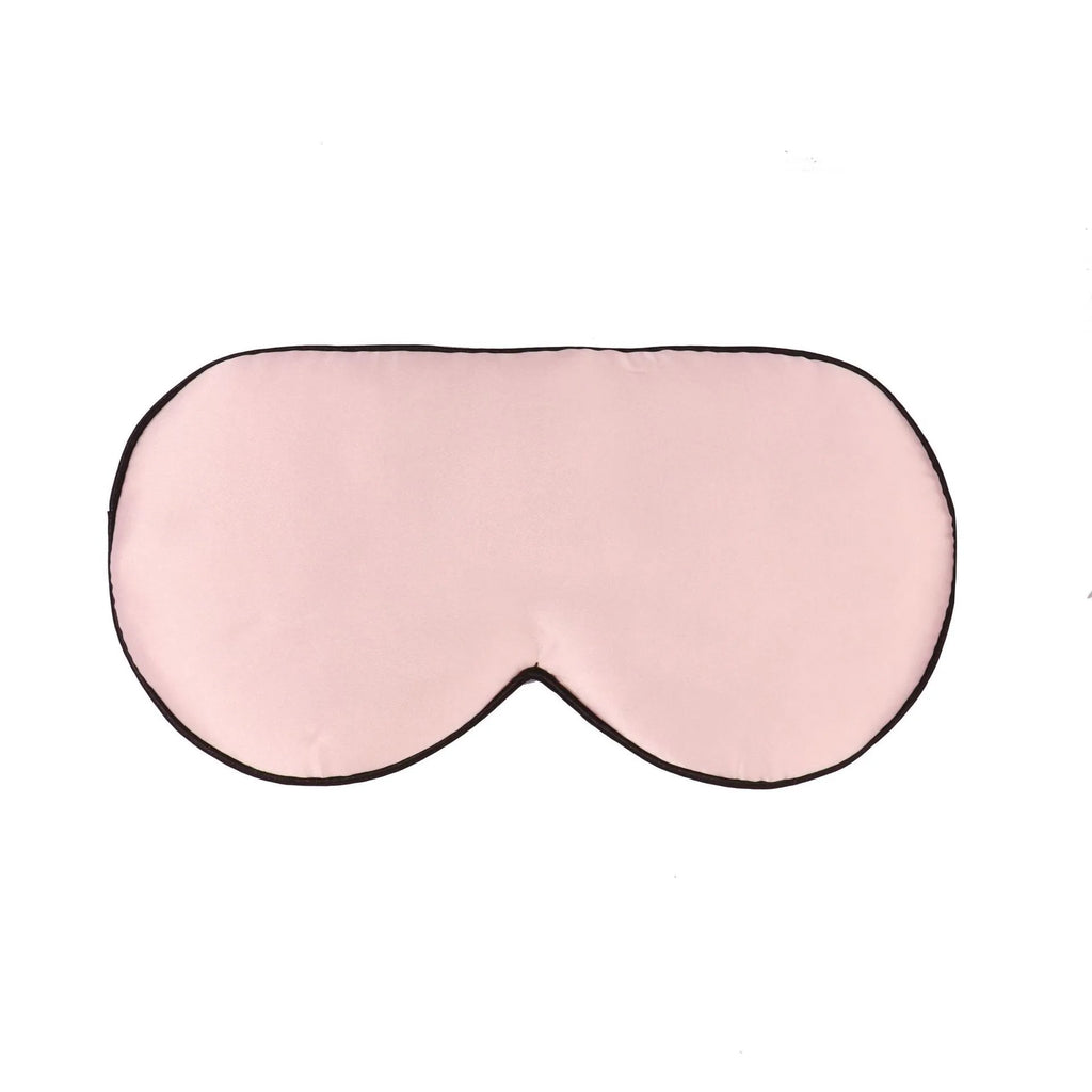 Double-sided mulberry silk sleep mask with embroidered print in various colours.
