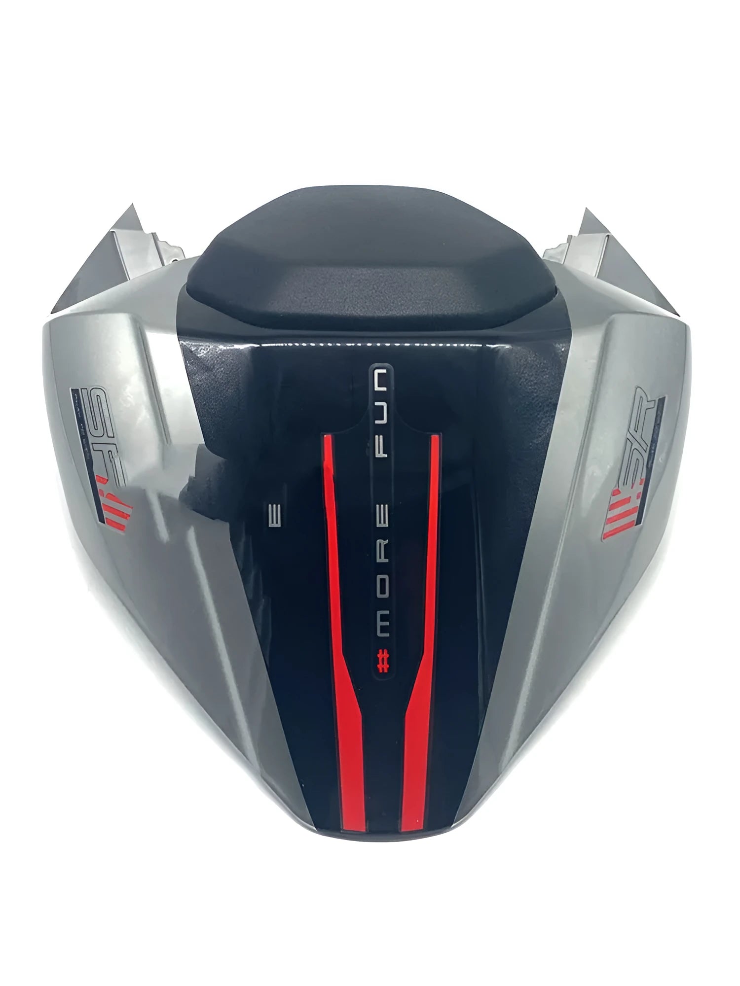 450sr motorcycle rear seat cushion with heightened 20mm option in speed gray colour