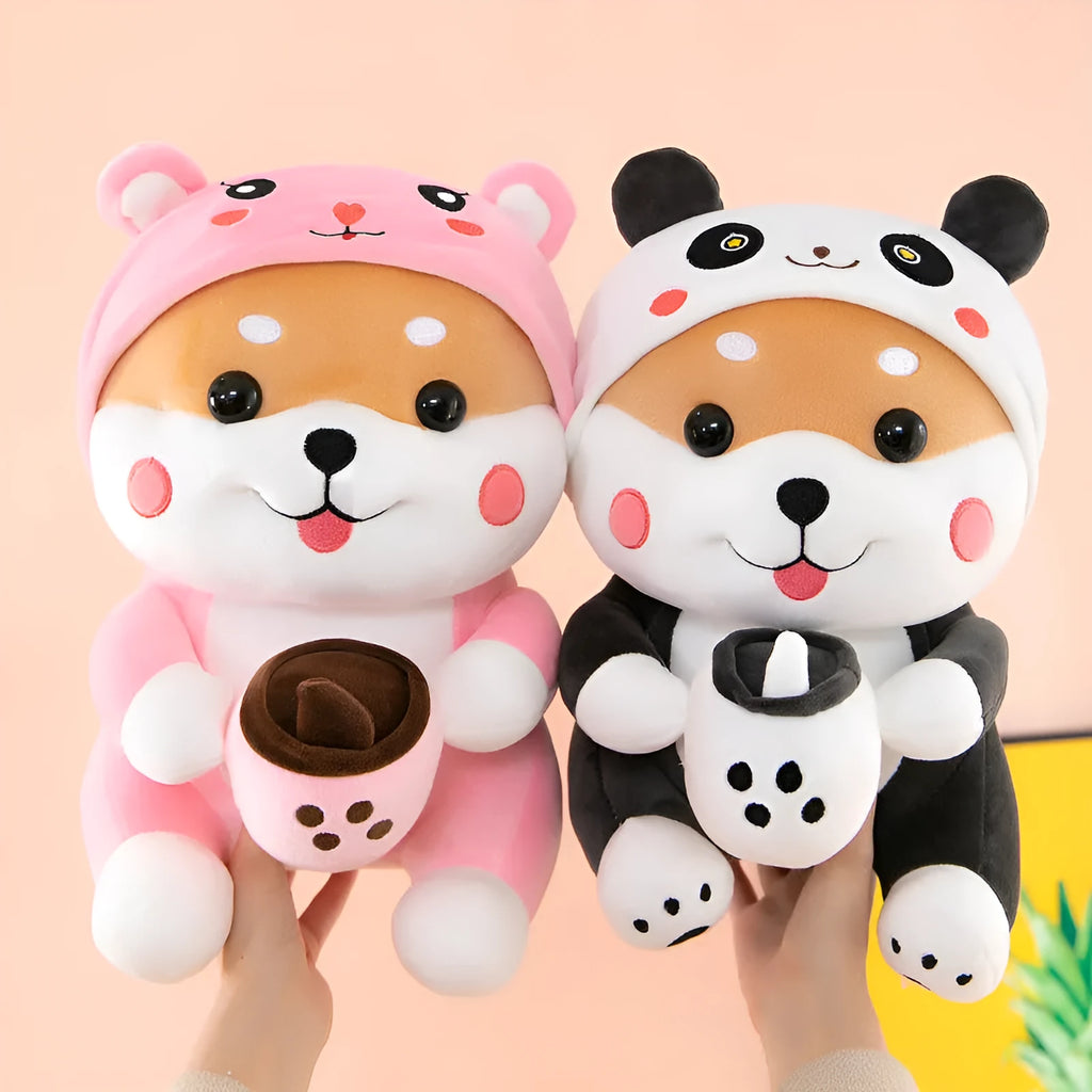 65cm mascot plush toy cartoon doll in black with anime pattern