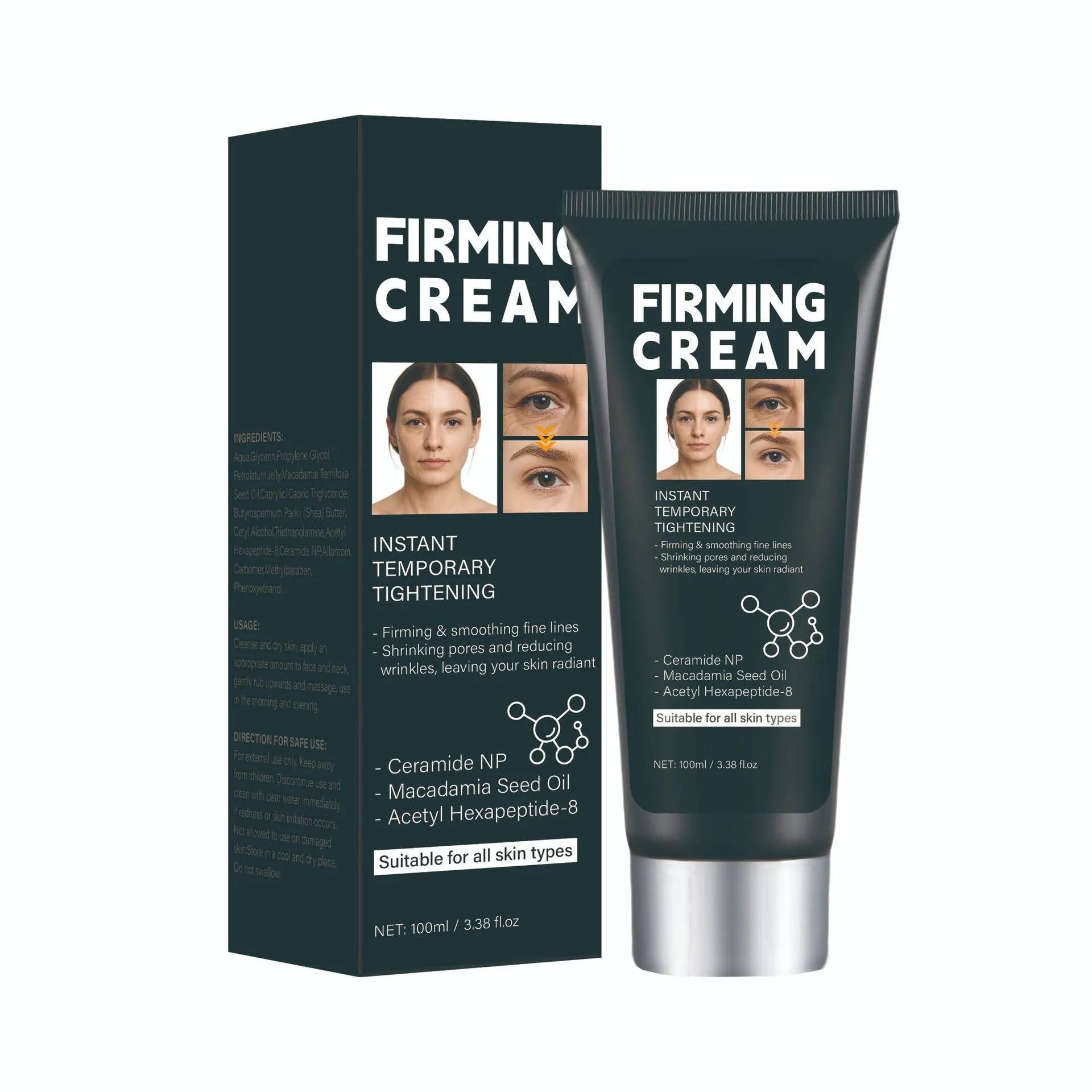 Neutral packaging compact face firming cream 100ml container