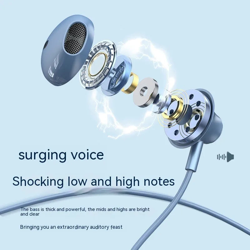 Digital decoding extra bass wired headset with mic, inline control, 1.2m cable, ABS, multiple colour options