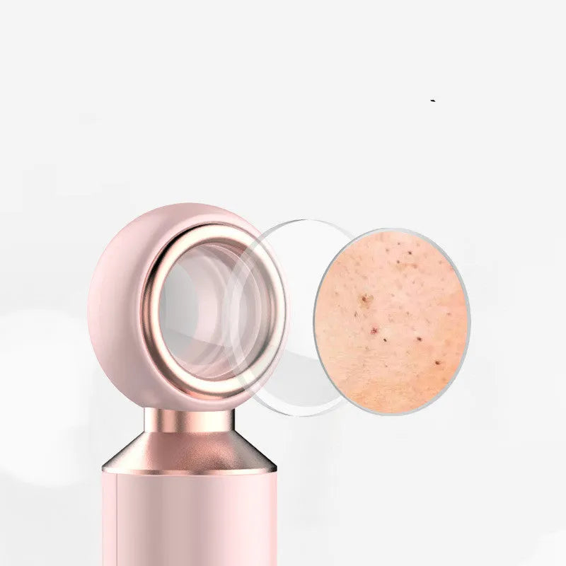 Electric blackhead pore cleaner in white and pink with 3-speed USB suction