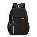 Men's expandable Oxford cloth business computer backpack with decorative stitching and plaid detail