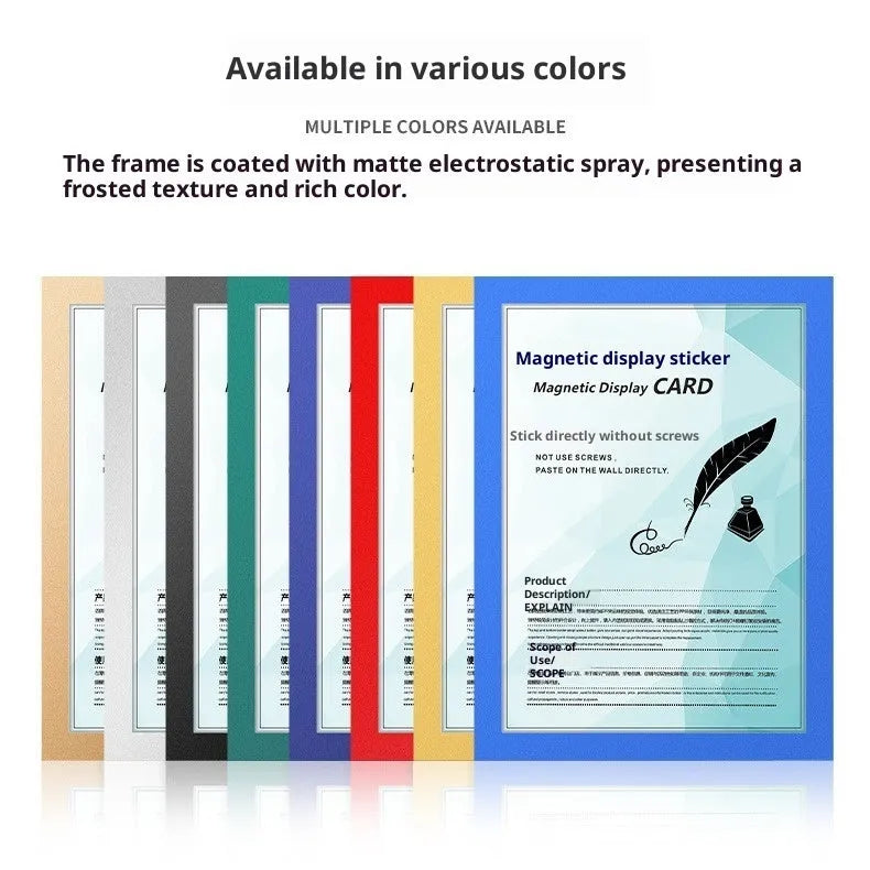 PVC magnetic photo frame rectangle American style in beech colour for wall display
