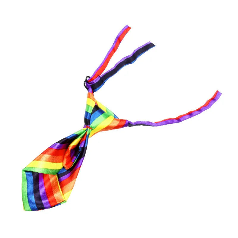 Nylon clip-on pet tie bow tie solid colour decor style 10.5 x 5 cm