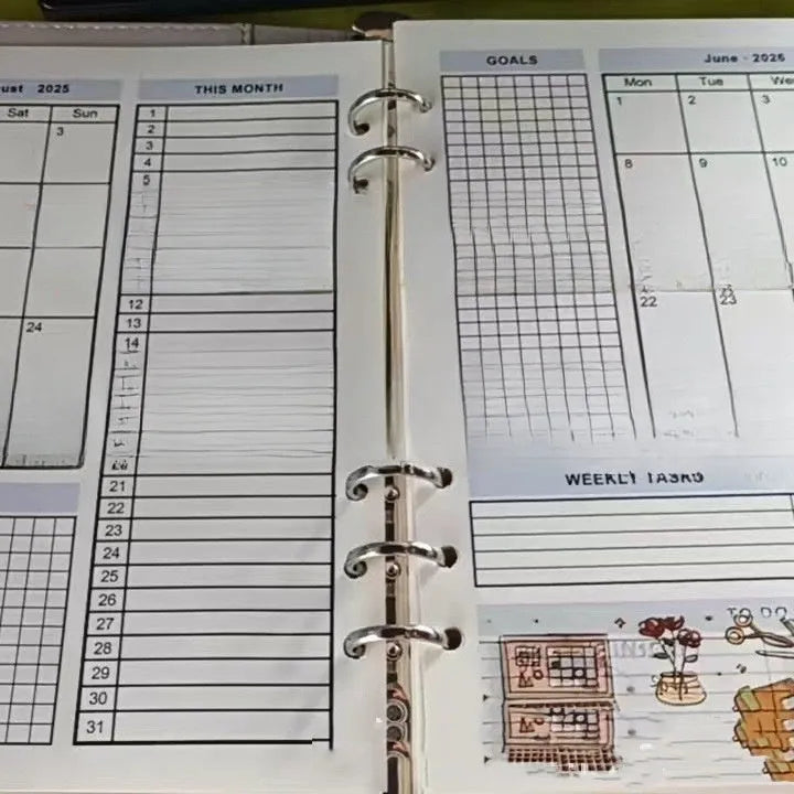 Life Area Simple Planning Toolkit notebook in black with coated paper pages European style