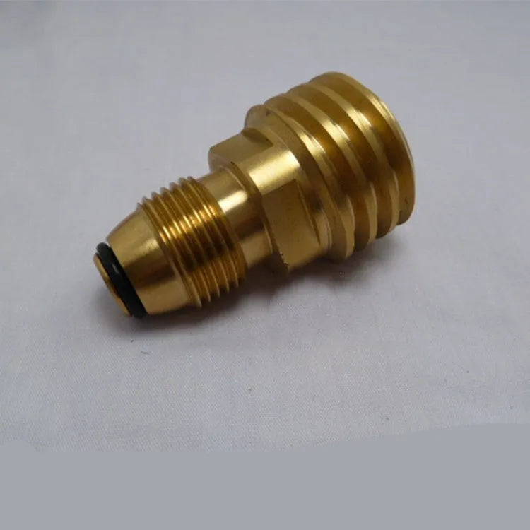 Gold brass gas brazier copper adapter with internal thread and 7mm diameter for gas charging connections