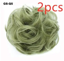 Fluffy drawstring curly hair bun ring set in 1B style with chemical fibre construction, popular in Europe Japan South Korea for women