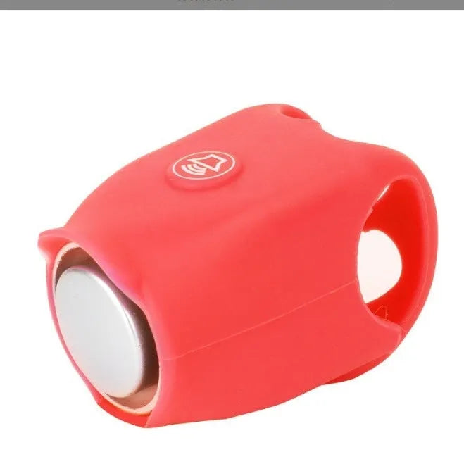 Bicycle electronic horn in plastic casing with 100dB alarm, measuring 12.5cm