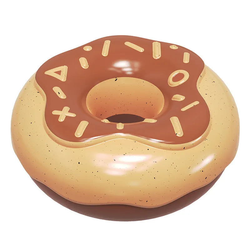 Donut-shaped dog toy for molar teeth cleaning with squeaker in TPR material