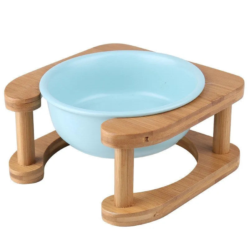 Ceramic cat bowl in 14.7cm or 17.8cm size with blue finish