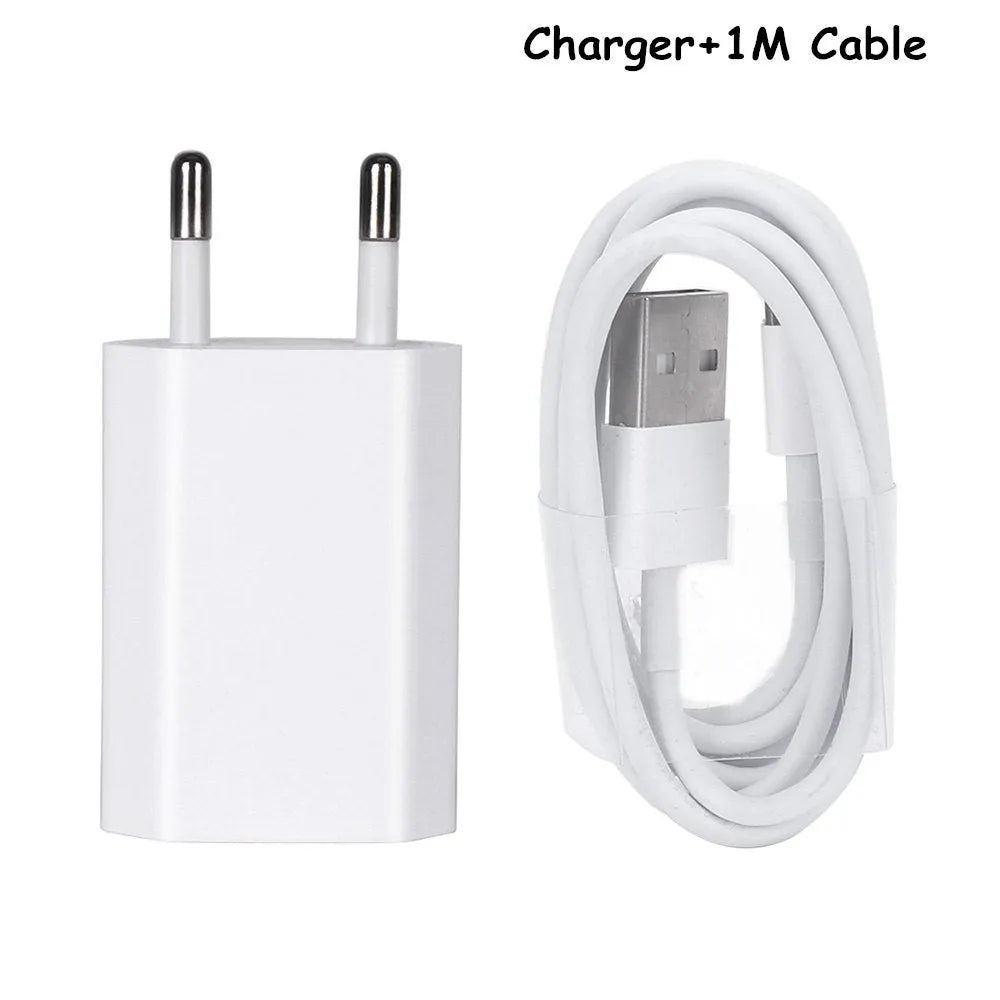 5V 2A USB travel charger with 1m cable compatible with iPhone and iPad models
