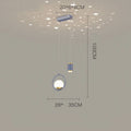 28cm iron pendant lamp with starry sky projection, black gold finish, three colour dimming LED