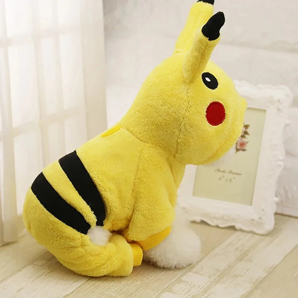 Fleece pet hoodie coat for cat or dog in cosplay design available in six sizes