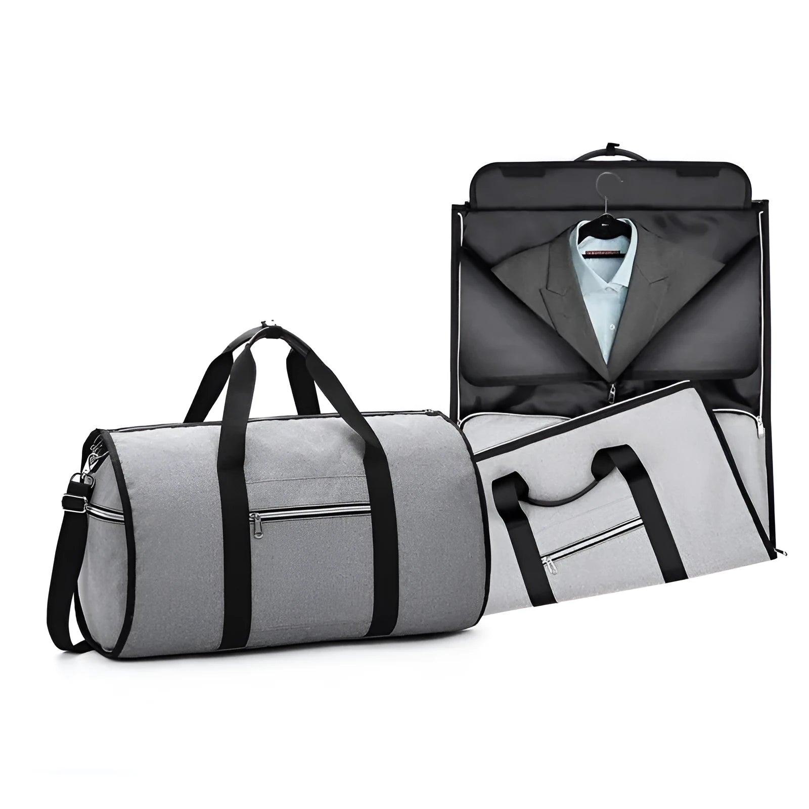 Medium cylinder-shaped travel holdall in oxford cloth, shown in one of four colour options.