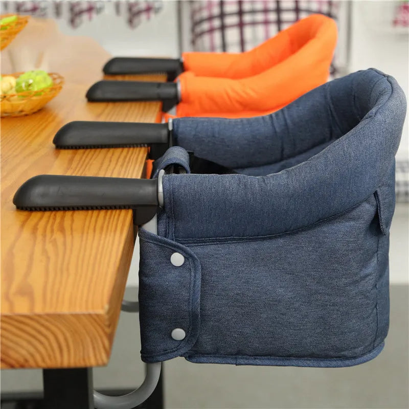 Portable baby high chair with safety belt feeding seat in blue grey or red